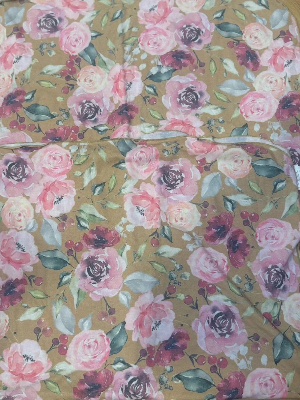 Toby / Floral Baby Swaddle Sack with Pink Rose Print